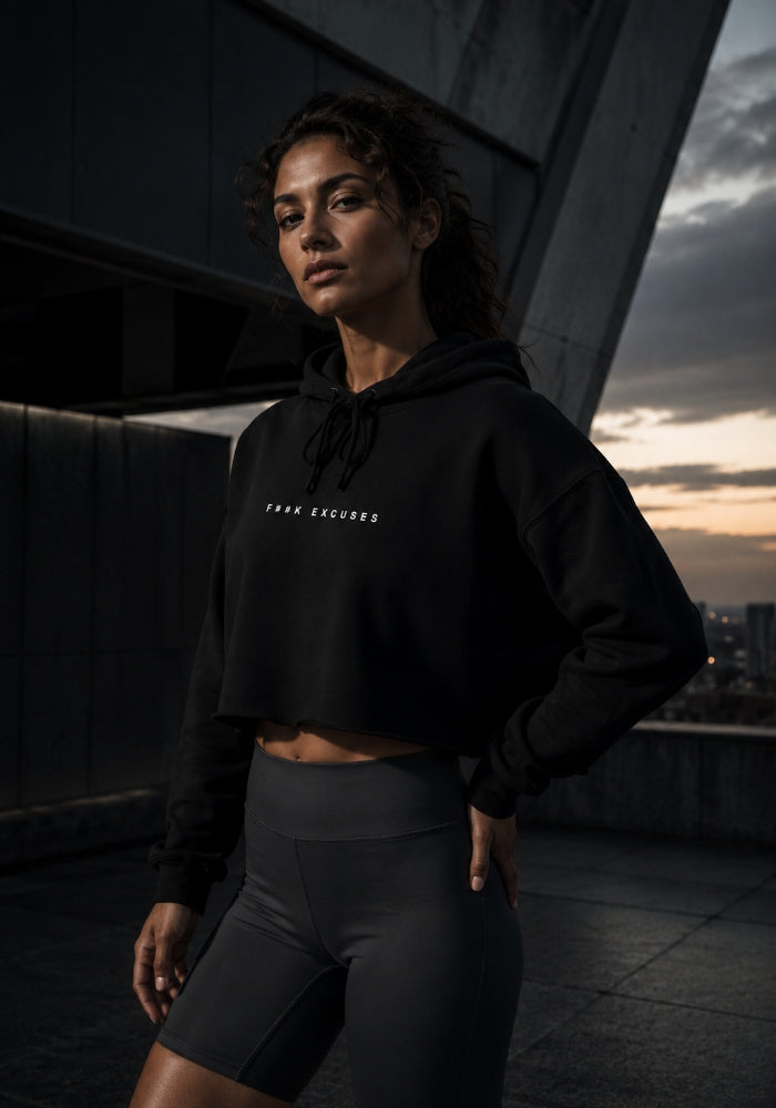 F##K EXCUSES - Women's Crop Hoodie