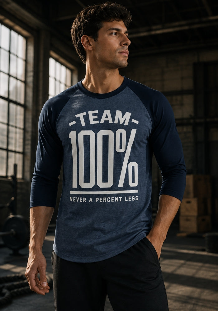 TEAM 100% - 3/4 sleeve raglan shirt
