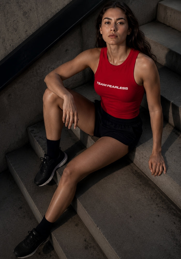 TEAM FEARLESS - Basic Text - Women's micro rib racer tank top