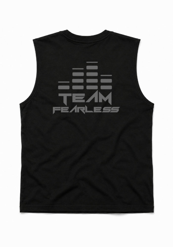 TEAM FEARLESS - Muscle Shirt - Grey Print (Front & Back)