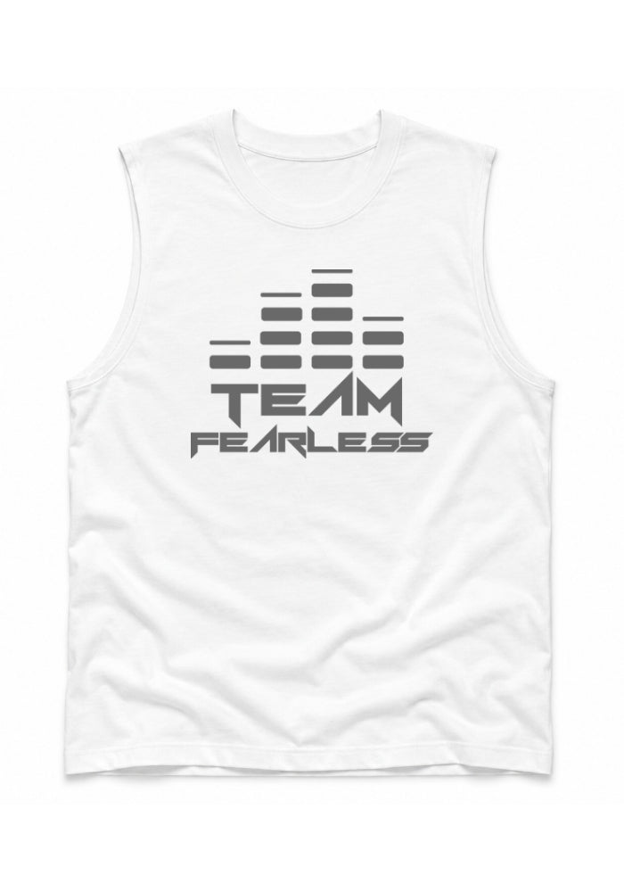 TEAM FEARLESS - Muscle Shirt - Grey Print (Front & Back)