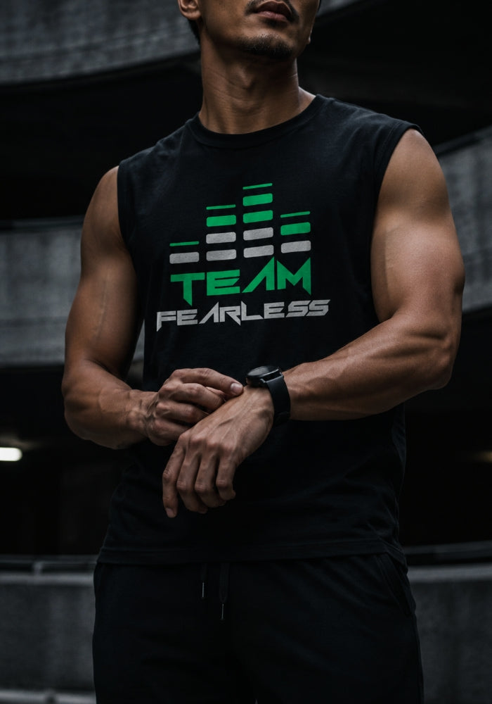 Men's TEAM FEARLESS Logo Muscle Shirt - Black