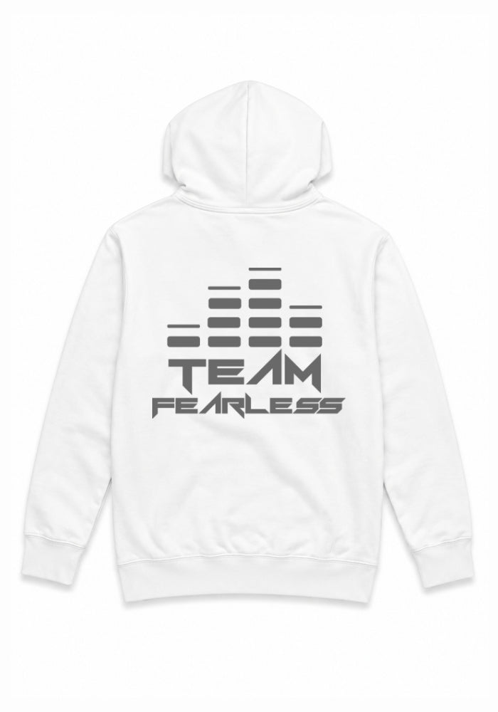 TEAM FEARLESS Premium Hoodie - Grey Print (Front & Back)