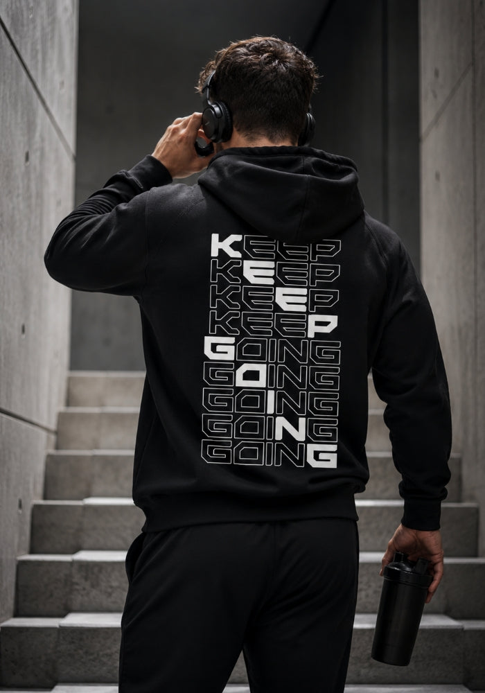 KEEP GOING (Back Print) Premium Hoodie