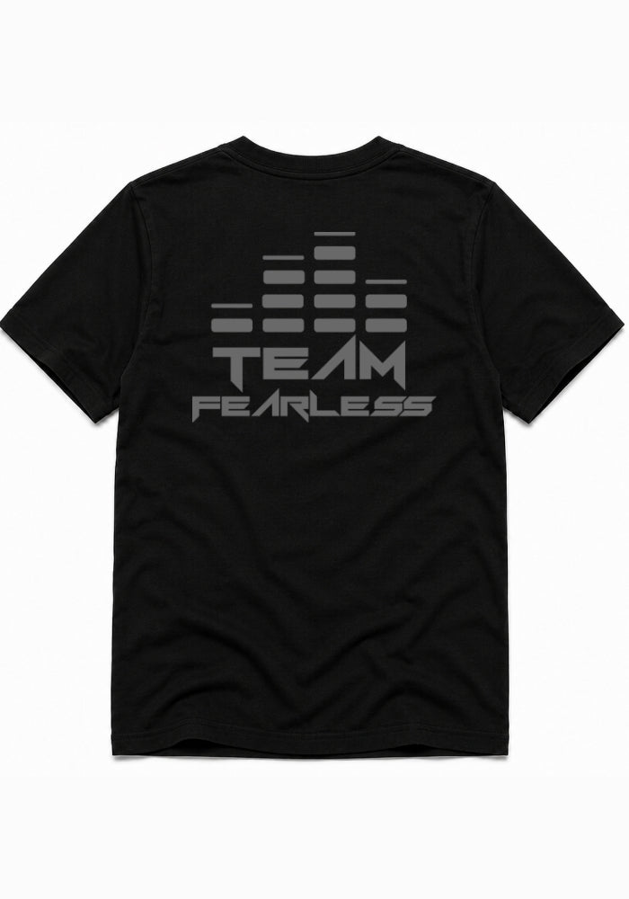 Men's TEAM FEARLESS - Heavyweight T-shirt - Grey Print (Front & Back)