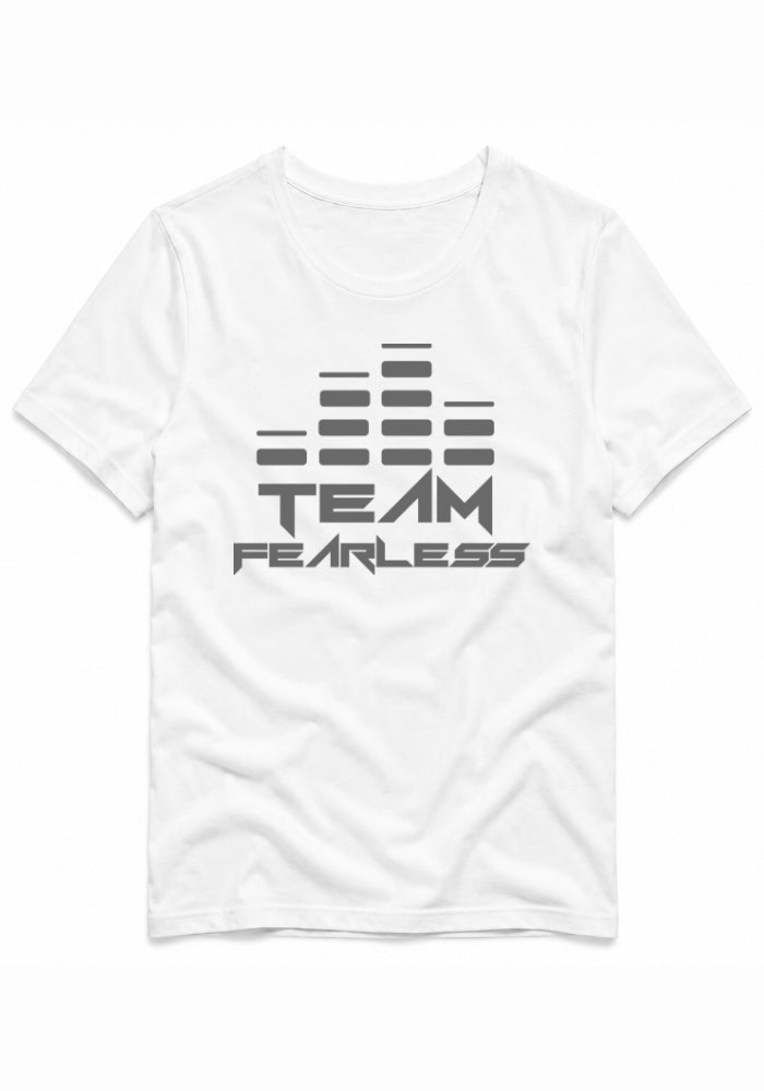 Men's TEAM FEARLESS - Heavyweight T-shirt - Grey Print (Front & Back)
