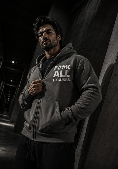 F##K ALL EXCUSES - Premium Full Zip Hoodie