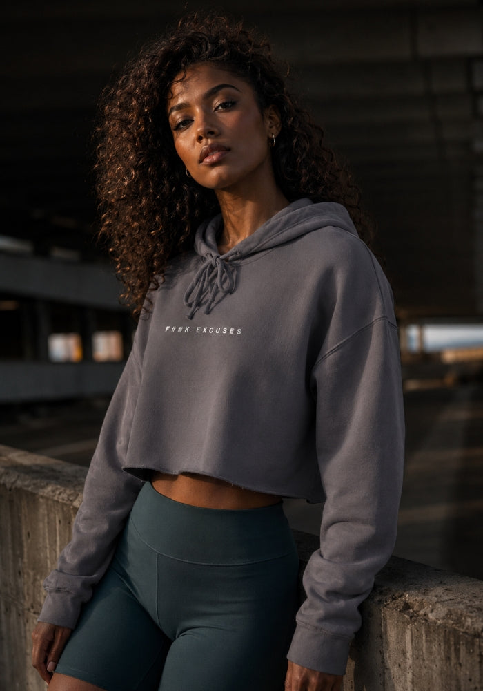 F##K EXCUSES - Women's Crop Hoodie