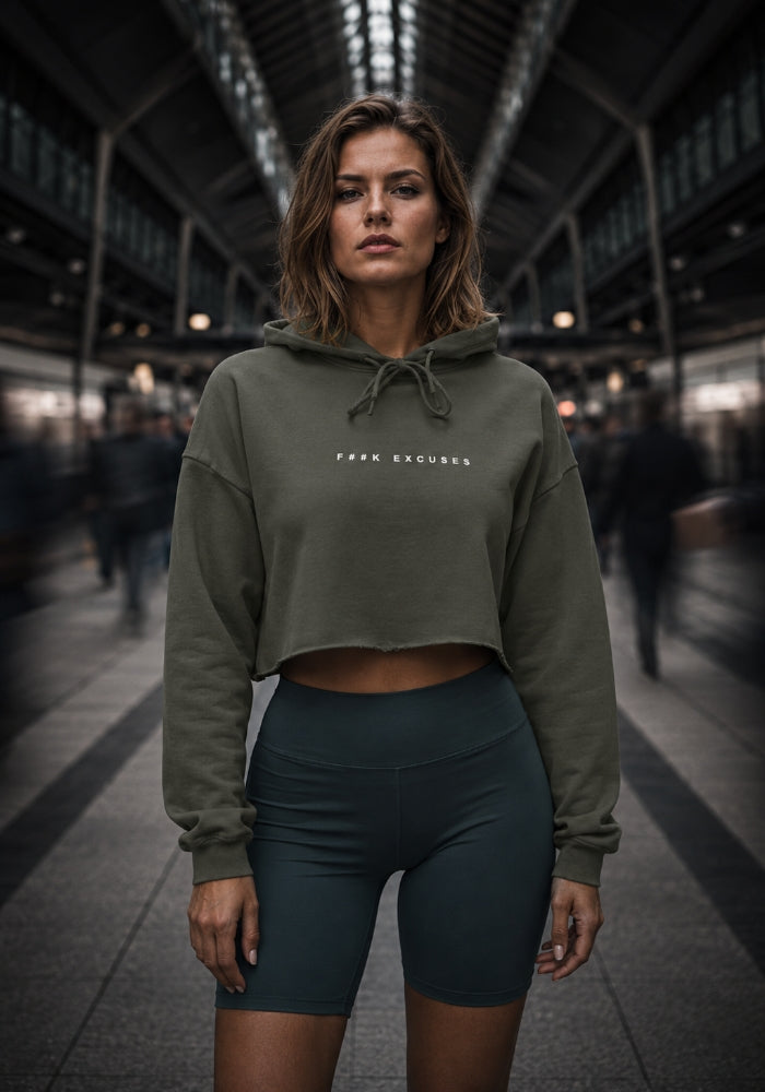 F##K EXCUSES - Women's Crop Hoodie