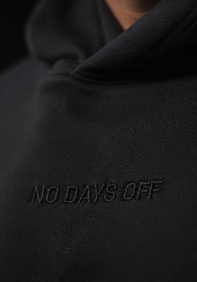 NO DAYS OFF - Subtle Embroidery - Oversized Heavyweight Hoodie