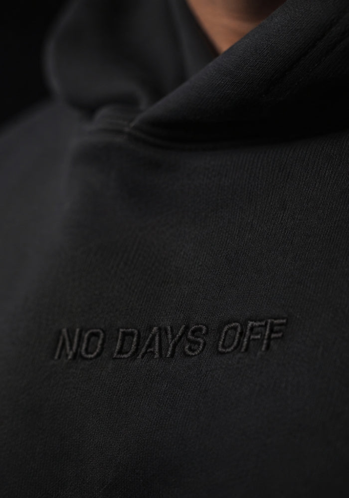 NO DAYS OFF - Subtle Embroidery - Oversized Heavyweight Hoodie