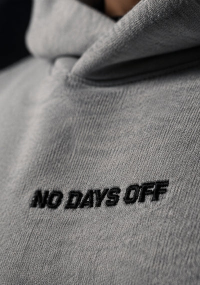 NO DAYS OFF - Subtle Embroidery - Oversized Heavyweight Hoodie