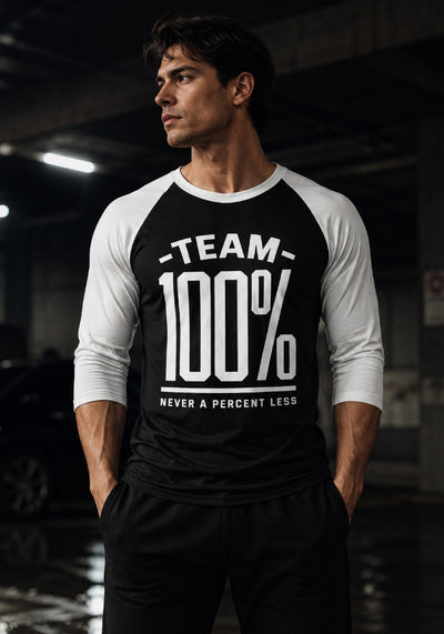 TEAM 100% - 3/4 sleeve raglan shirt
