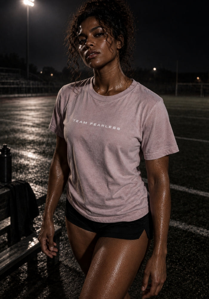 TEAM FEARLESS - #8 - Women's Heavyweight Garment Dye Tee