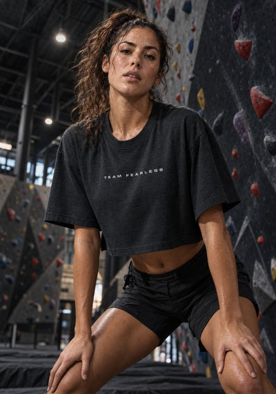 TEAM FEARLESS - Women’s garment dye cropped tee