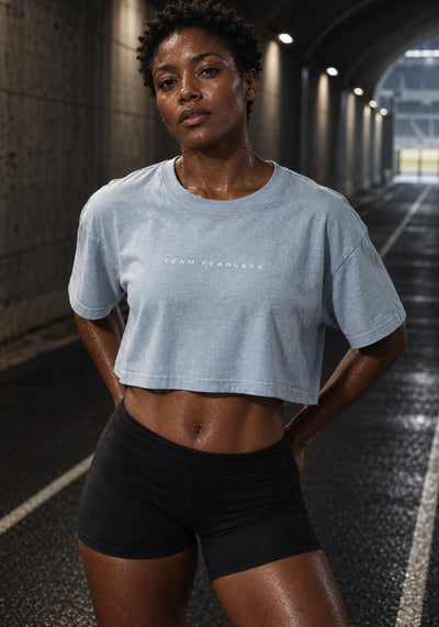 TEAM FEARLESS - Women’s garment dye cropped tee