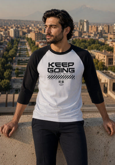 KEEP GOING - 3/4 sleeve raglan shirt