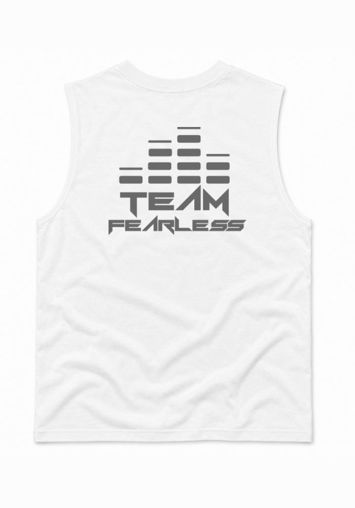 TEAM FEARLESS - Muscle Shirt - Grey Print (Front & Back)