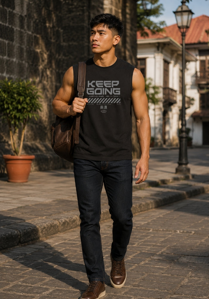 KEEP GOING - Muscle Shirt BLACK