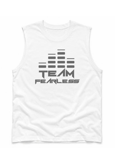 TEAM FEARLESS - Muscle Shirt - Grey Print (Front & Back)