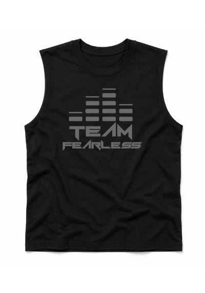 TEAM FEARLESS - Muscle Shirt - Grey Print (Front & Back)