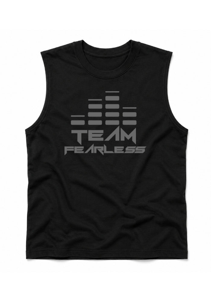 TEAM FEARLESS - Muscle Shirt - Grey Print (Front & Back)