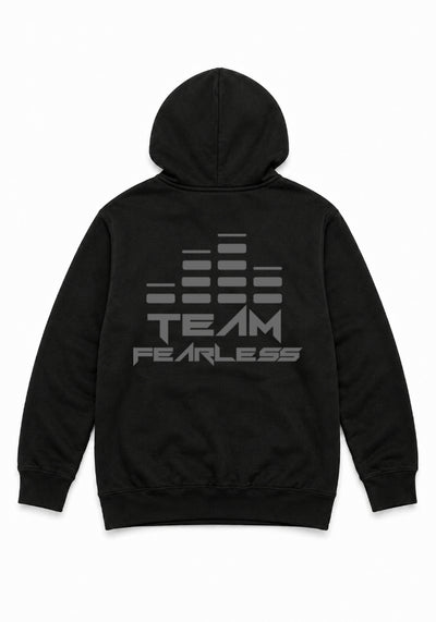 TEAM FEARLESS Premium Hoodie - Grey Print (Front & Back)