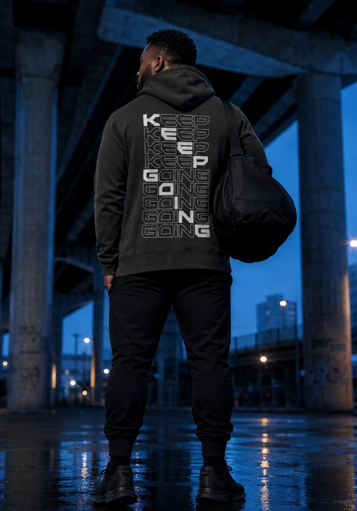KEEP GOING (Back Print) Premium Hoodie