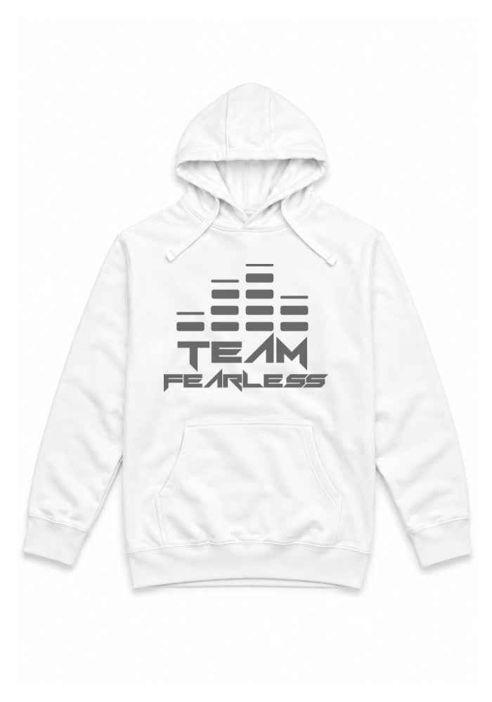 TEAM FEARLESS Premium Hoodie - Grey Print (Front & Back)