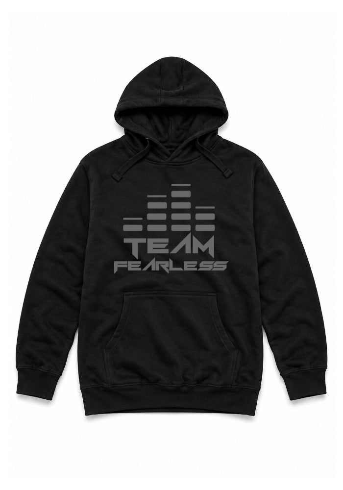 TEAM FEARLESS Premium Hoodie - Grey Print (Front & Back)