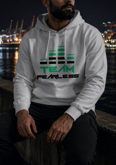 Men's TEAM FEARLESS Logo - Premium Hoodie - White