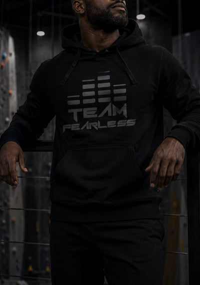 TEAM FEARLESS Premium Hoodie - Grey Print (Front & Back)