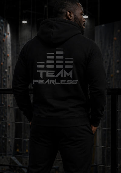 TEAM FEARLESS Premium Hoodie - Grey Print (Front & Back)