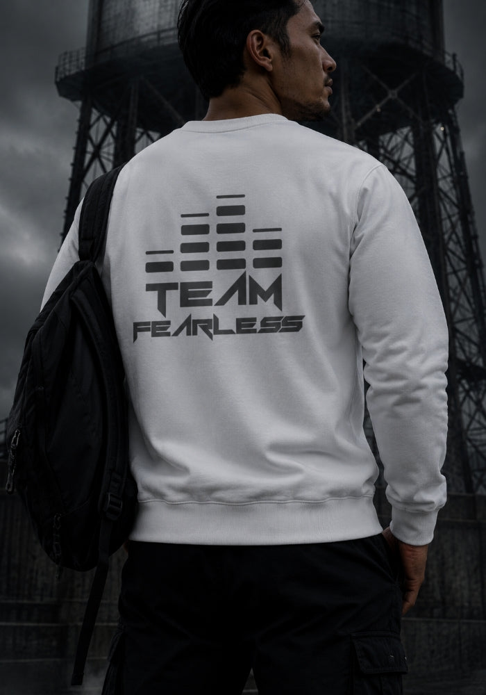 TEAM FEARLESS - Premium Sweatshirt - Grey Print (Front & Back)