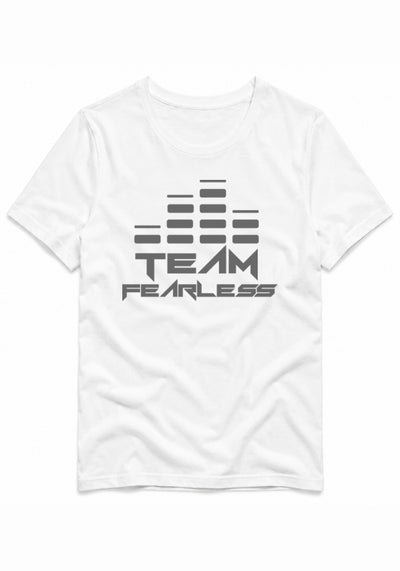 Men's TEAM FEARLESS - Heavyweight T-shirt - Grey Print (Front & Back)